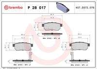 BREMBO P28017 Bremsbelagsatz, Scheibenbremse