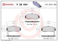 BREMBO P28034 Bremsbelagsatz, Scheibenbremse