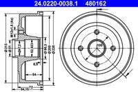 ATE 24022000381 Bremstrommel