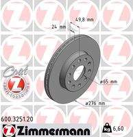 ZIMMERMANN 600325120 Bremsscheibe