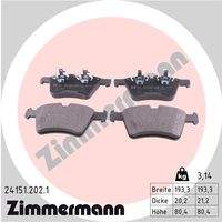 ZIMMERMANN 241512021 Bremsbelagsatz, Scheibenbremse