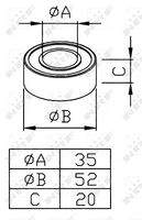 NRF 38468 Lager, Kompressorwelle