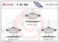 BREMBO P83085 Bremsbelagsatz, Scheibenbremse