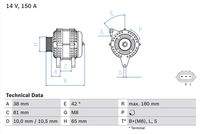 BOSCH 0986081960 Generator