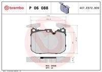 BREMBO P06088 Bremsbelagsatz, Scheibenbremse