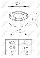 NRF 38462 Lager, Kompressorwelle