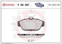 BREMBO P86007 Bremsbelagsatz, Scheibenbremse