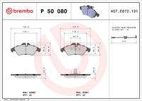 BREMBO P50080 Bremsbelagsatz, Scheibenbremse