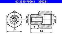 ATE 03351079001 Adapter, Bremsleitung