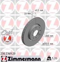 ZIMMERMANN 230236920 Bremsscheibe