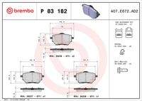 BREMBO P83182 Bremsbelagsatz, Scheibenbremse