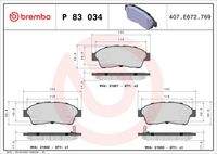 BREMBO P83034 Bremsbelagsatz, Scheibenbremse