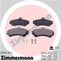 ZIMMERMANN 219201551 Bremsbelagsatz, Scheibenbremse