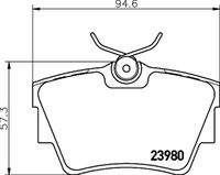 HELLA 8DB355010761 Bremsbelagsatz, Scheibenbremse