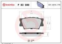 BREMBO P83089 Bremsbelagsatz, Scheibenbremse