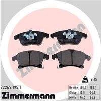 ZIMMERMANN 222691951 Bremsbelagsatz, Scheibenbremse