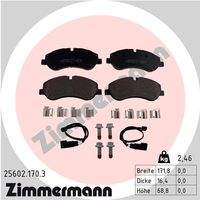 ZIMMERMANN 256021703 Bremsbelagsatz, Scheibenbremse