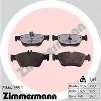 ZIMMERMANN 216649951 Bremsbelagsatz, Scheibenbremse
