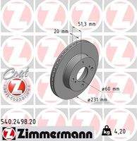 ZIMMERMANN 540249820 Bremsscheibe
