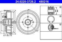 ATE 24022037262 Bremstrommel