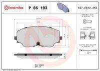 BREMBO P85193 Bremsbelagsatz, Scheibenbremse