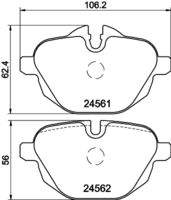 HELLA 8DB355013921 Bremsbelagsatz, Scheibenbremse