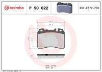 BREMBO P50022 Bremsbelagsatz, Scheibenbremse