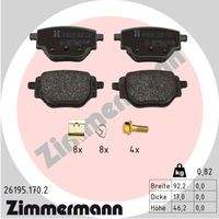 ZIMMERMANN 261951702 Bremsbelagsatz, Scheibenbremse