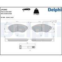 DELPHI LP1992 Bremsbelagsatz, Scheibenbremse