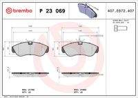 BREMBO P23069 Bremsbelagsatz, Scheibenbremse
