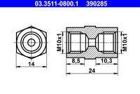 ATE 03351108001 Adapter, Bremsleitung