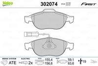 VALEO 302074 Bremsbelagsatz, Scheibenbremse