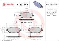 BREMBO P83148 Bremsbelagsatz, Scheibenbremse