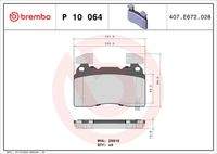 BREMBO P10064 Bremsbelagsatz, Scheibenbremse