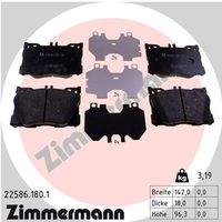 ZIMMERMANN 225861801 Bremsbelagsatz, Scheibenbremse