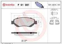 BREMBO P61081 Bremsbelagsatz, Scheibenbremse