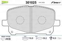 VALEO 301025 Bremsbelagsatz, Scheibenbremse