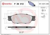 BREMBO P36012 Bremsbelagsatz, Scheibenbremse