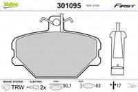 VALEO 301095 Bremsbelagsatz, Scheibenbremse