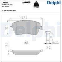 DELPHI LP3551 Bremsbelagsatz, Scheibenbremse