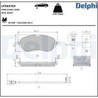 DELPHI LP5047EV Bremsbelagsatz, Scheibenbremse