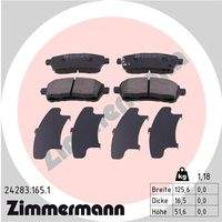 ZIMMERMANN 242831651 Bremsbelagsatz, Scheibenbremse