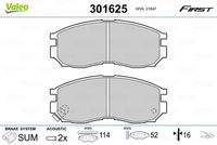 VALEO 301625 Bremsbelagsatz, Scheibenbremse