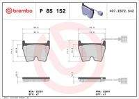 BREMBO P85152 Bremsbelagsatz, Scheibenbremse