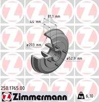 ZIMMERMANN 250176500 Bremstrommel