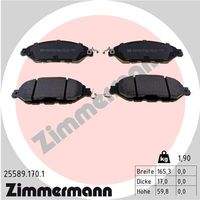 ZIMMERMANN 255891701 Bremsbelagsatz, Scheibenbremse