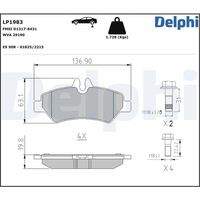 DELPHI LP1983 Bremsbelagsatz, Scheibenbremse