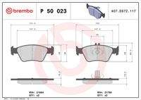 BREMBO P50023 Bremsbelagsatz, Scheibenbremse