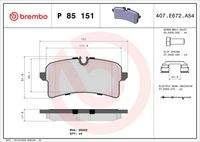 BREMBO P85151 Bremsbelagsatz, Scheibenbremse