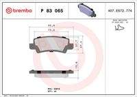 BREMBO P83065 Bremsbelagsatz, Scheibenbremse